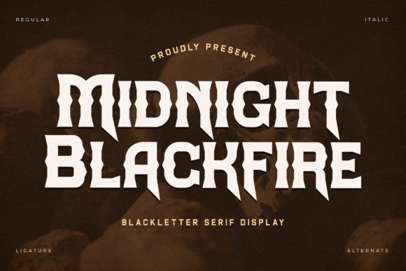 Midnight Blackfire: A Bold Blackletter Font for Editors