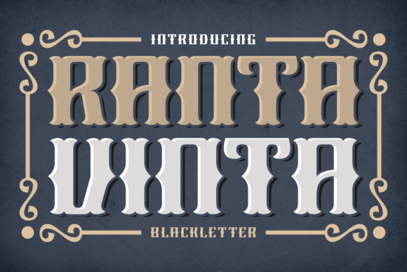 Ranta Vinta: Bold Blackletter Font for High-Impact Marketing Typography